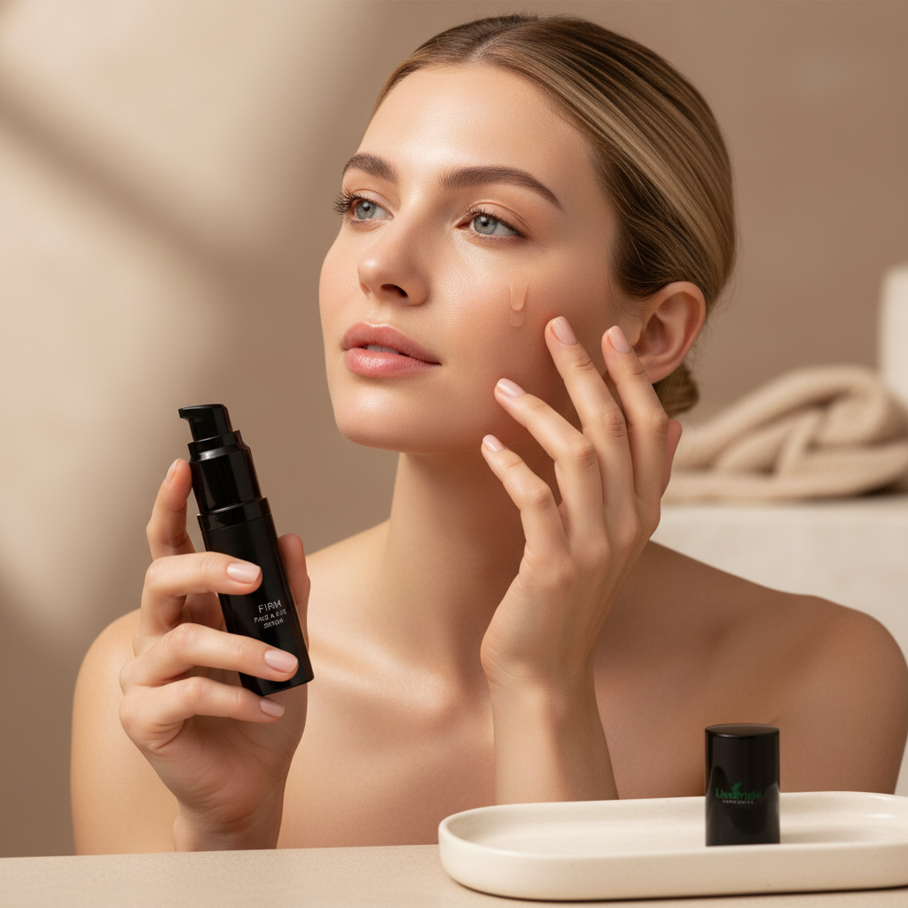 Woman applying Firm Serum