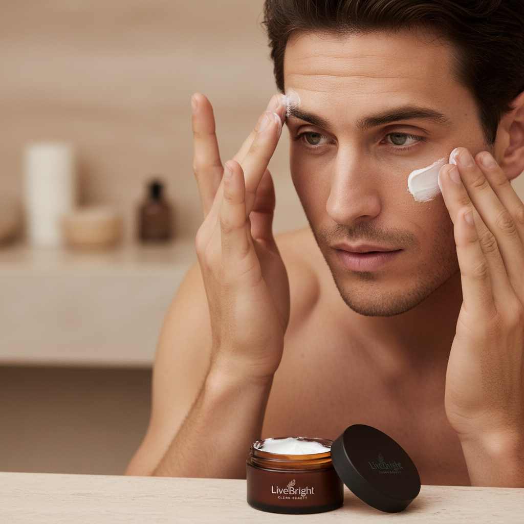 Man applying Men's Face Moisturizer