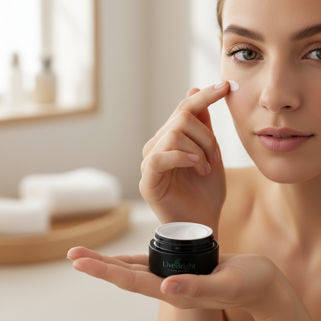 Woman applying Active Eye Cream
